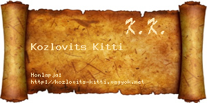 Kozlovits Kitti névjegykártya